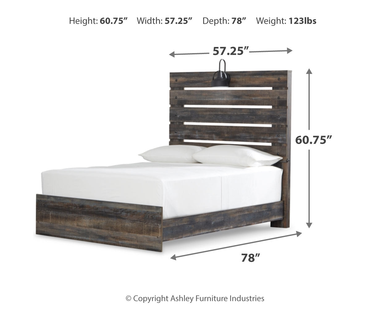 Drystan Multi Full Panel Bedroom Set with Dresser, Mirror, and Nightstand