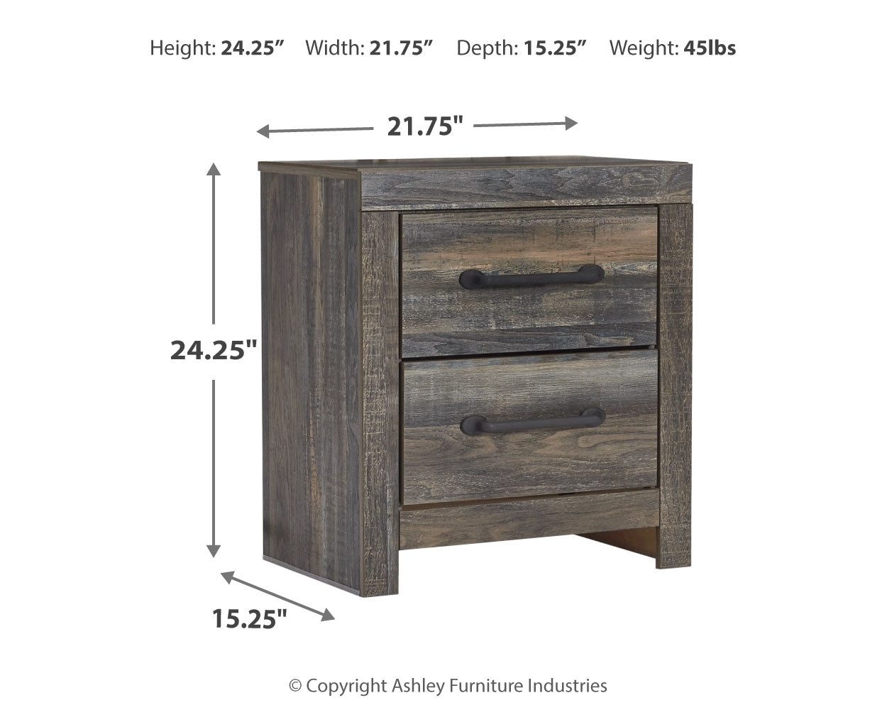 Drystan Multi Full Panel Bedroom Set with Dresser, Mirror, and Nightstand