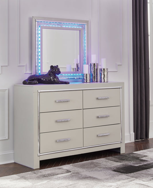 Zyniden Silver Dresser and Mirror