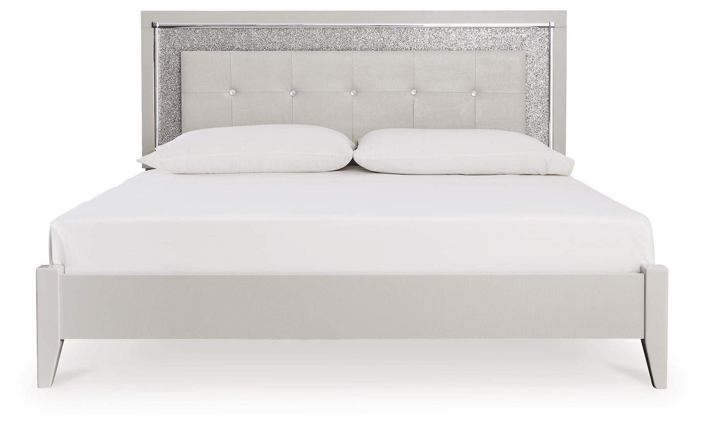 Zyniden Silver King Upholstered Panel Bed