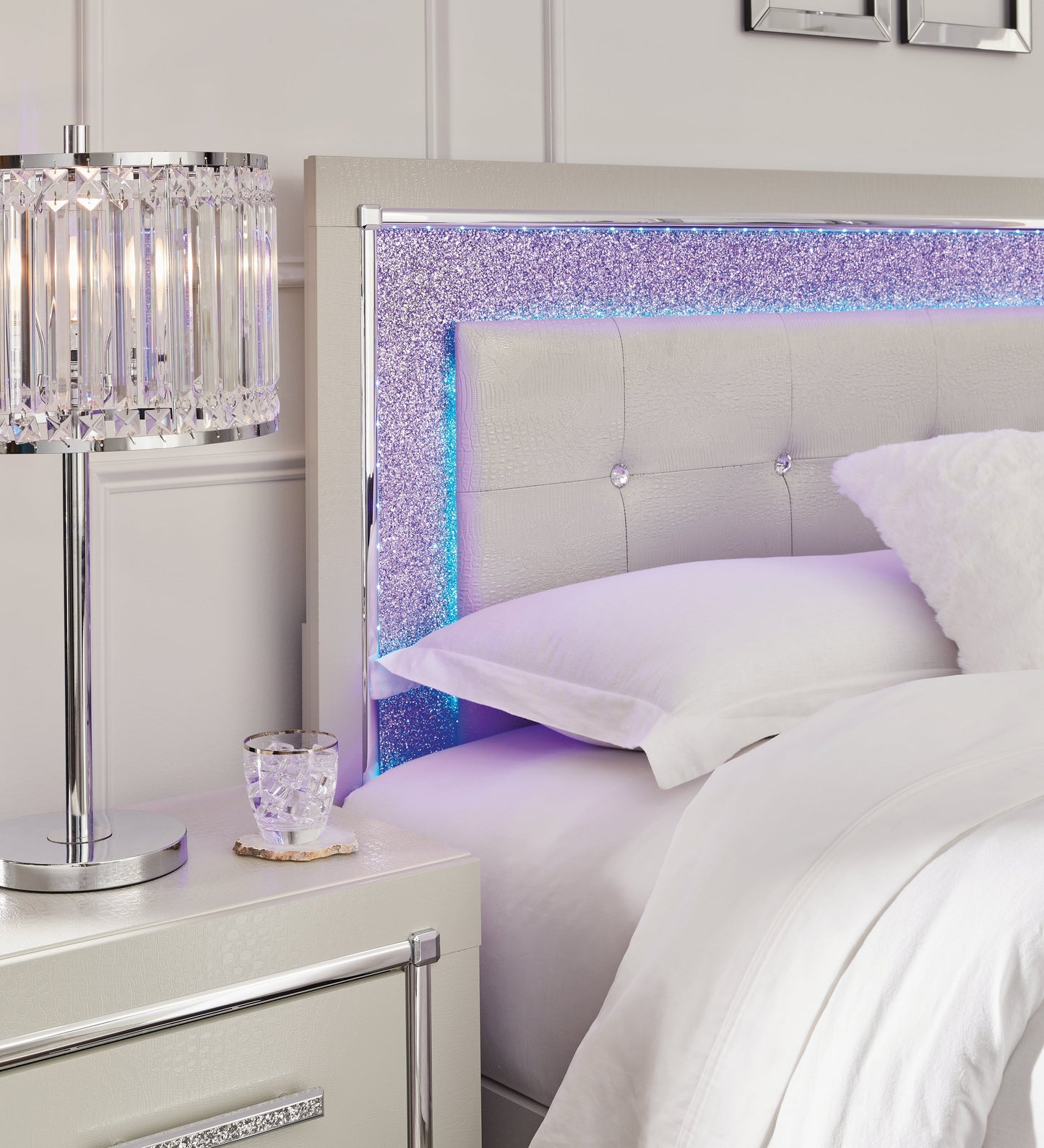 Zyniden Silver King Upholstered Panel Headboard