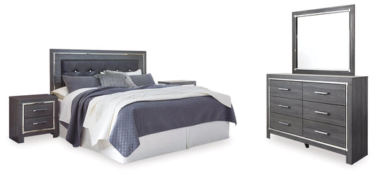 Lodanna Gray King/Cal King Panel Headboard, Dresser, Mirror and 2 Nightstands