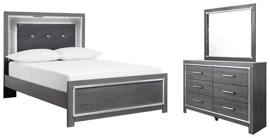 Lodanna Gray Full Panel Bedroom Set with Dresser and Mirror