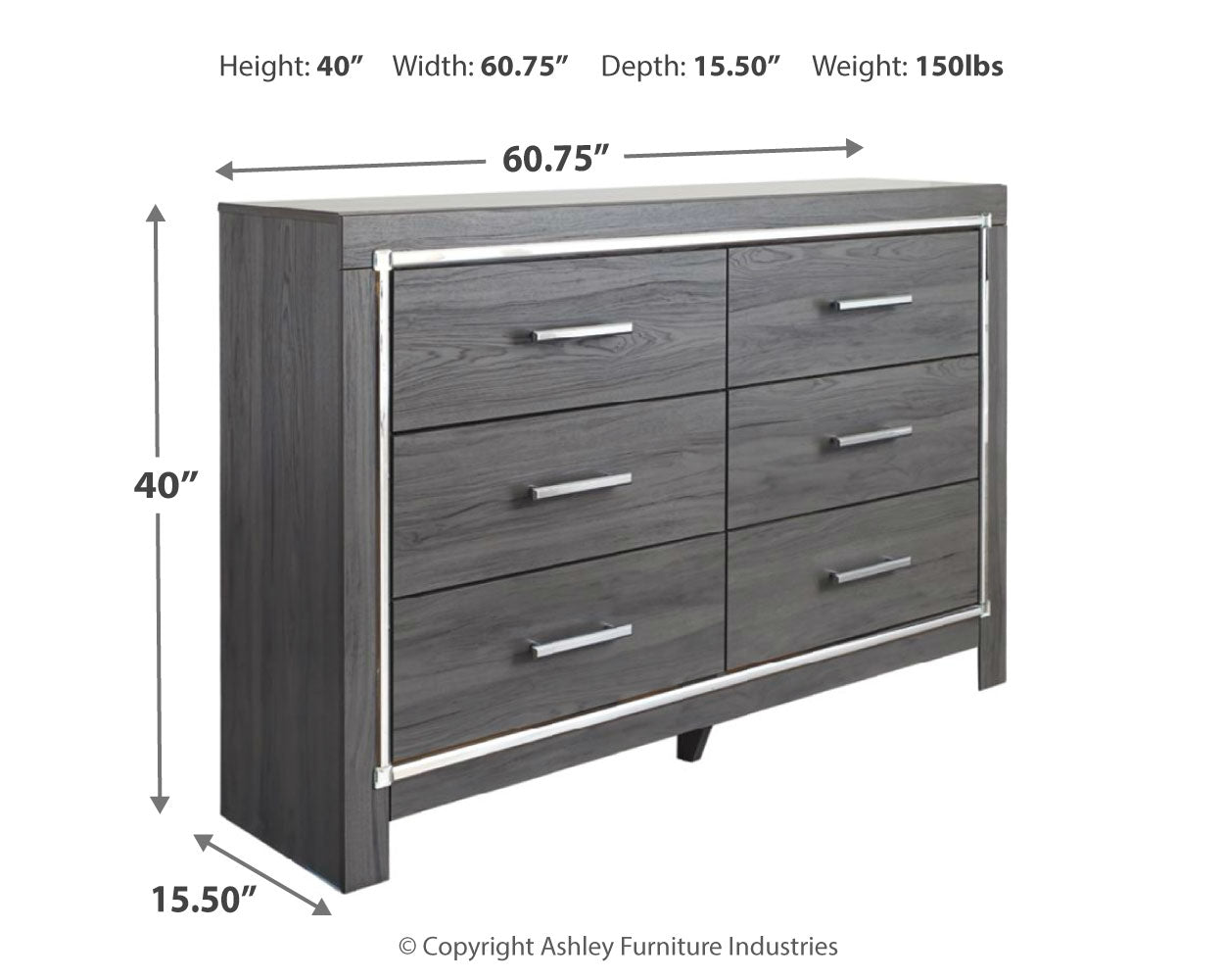 Lodanna Gray King/Cal King Panel Headboard, Dresser and Nightstand