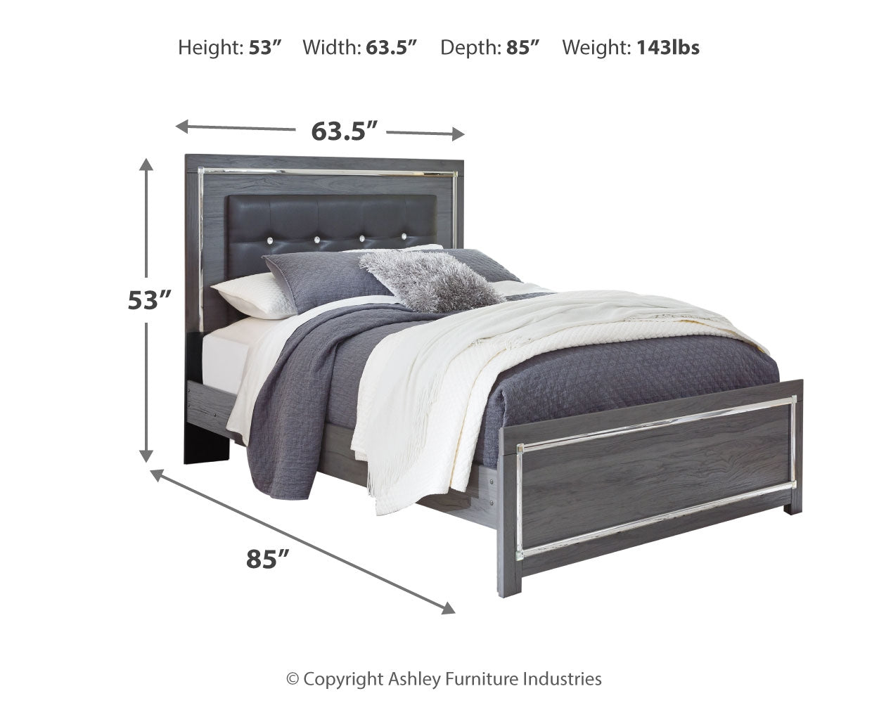 Lodanna Gray Queen Panel Bedroom Set with Dresser, Mirror, Chest and Nightstand