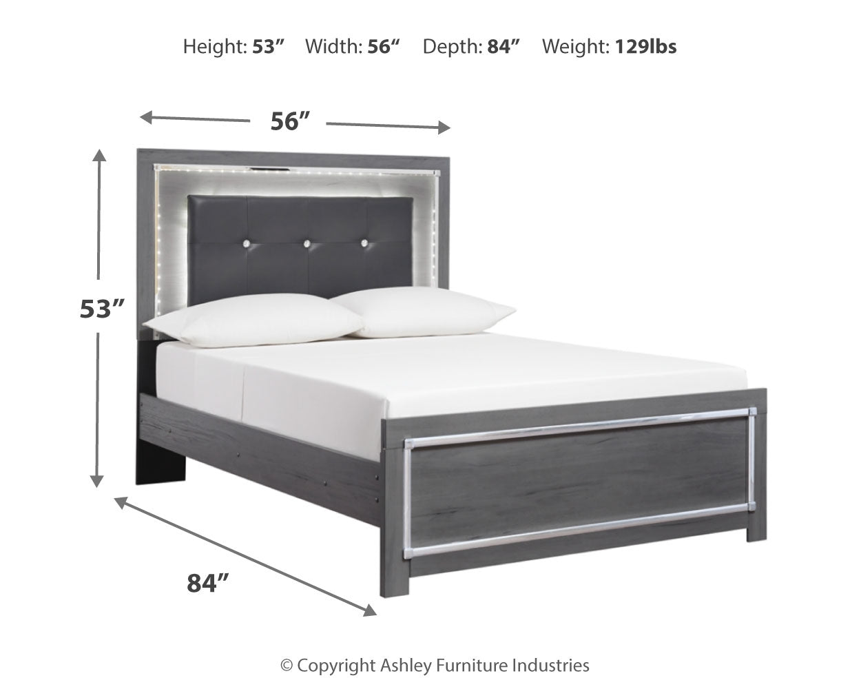 Lodanna Gray Full Panel Bedroom Set with Dresser and Mirror