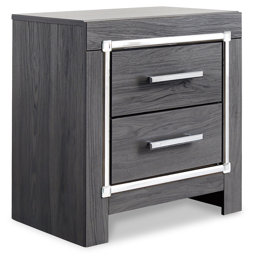 Lodanna Gray Queen Panel Storage Bedroom Set with Mirrored Dresser and Nightstand