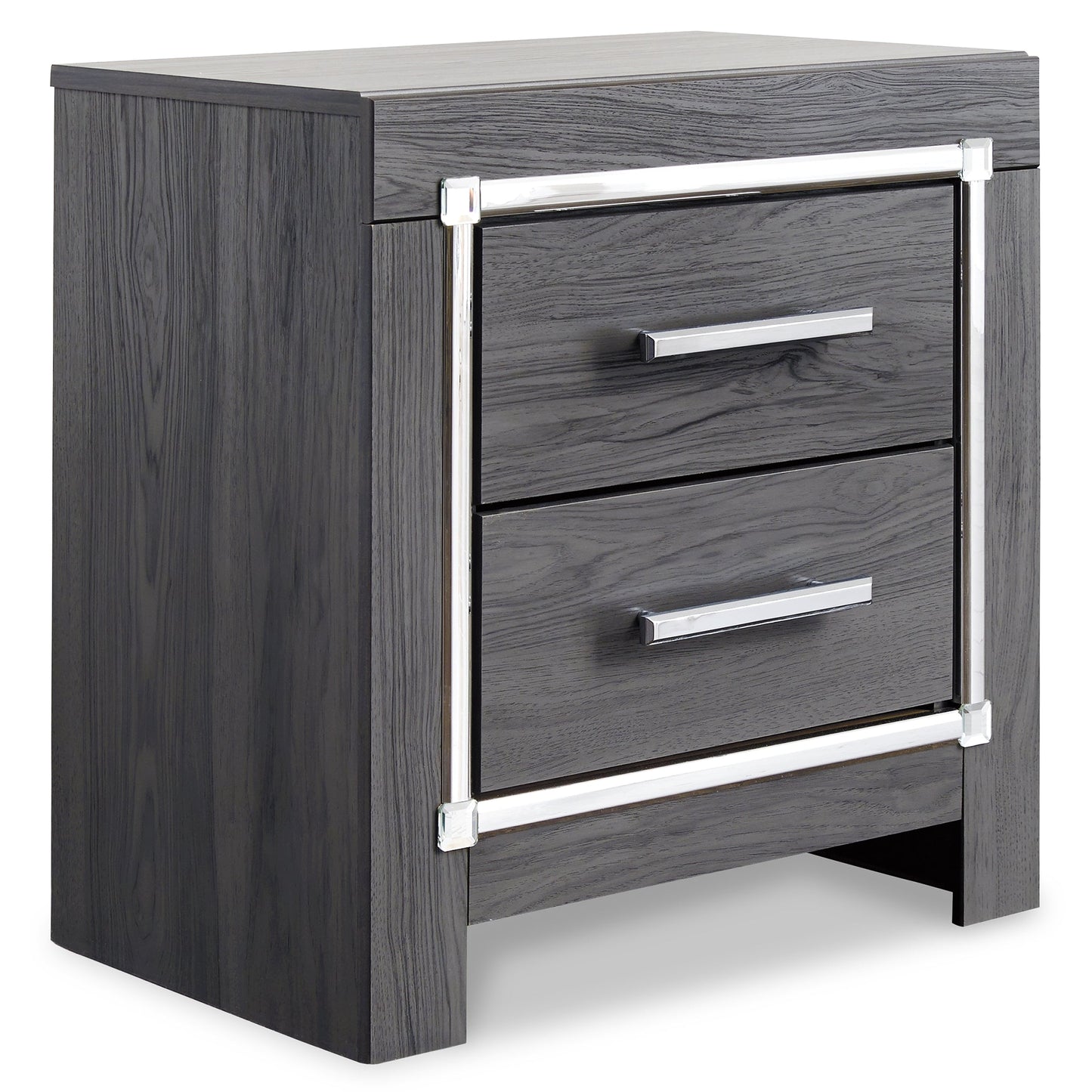 Lodanna Gray King Upholstered Panel Bedroom Set with Dresser, Mirror and Nightstand