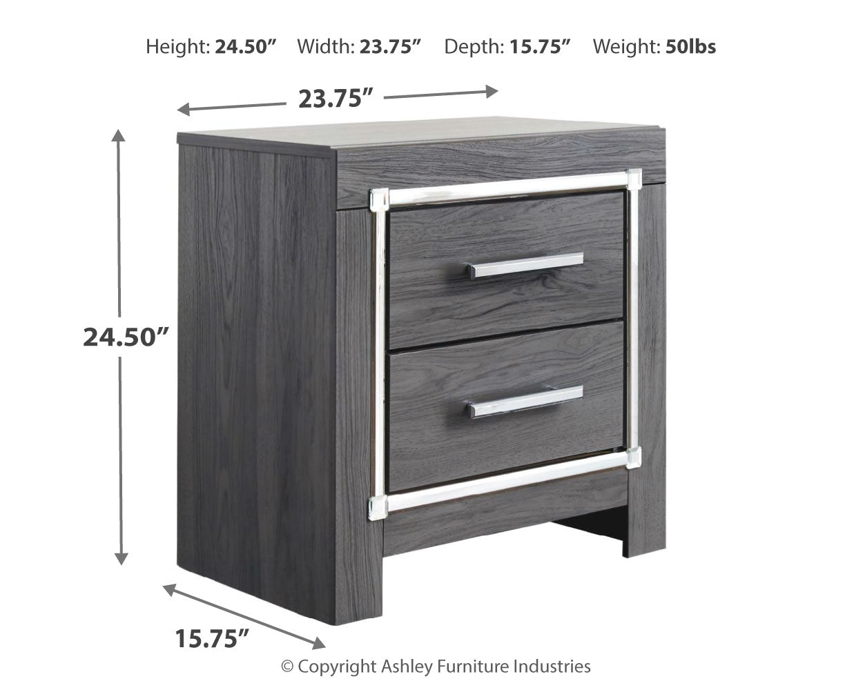 Lodanna Gray King/Cal King Panel Headboard, Dresser and Nightstand