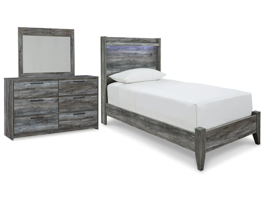 Baystorm Twin Panel Bedroom Set with Dresser and Mirror