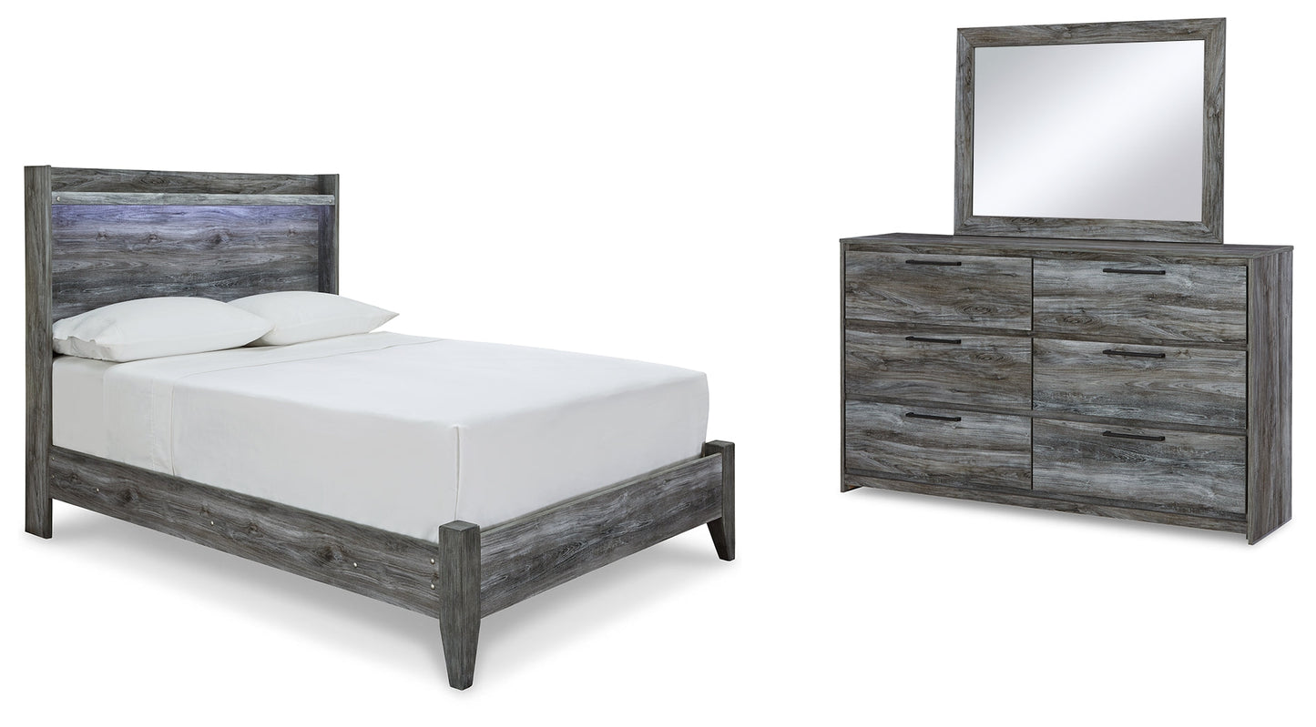 Baystorm Gray Full Panel Bedroom Set with Dresser and Mirror