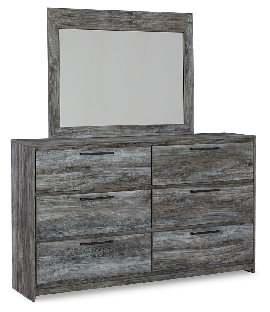 Baystorm Gray Full Panel Bed Headboard, Dresser, Mirror and Nightstand