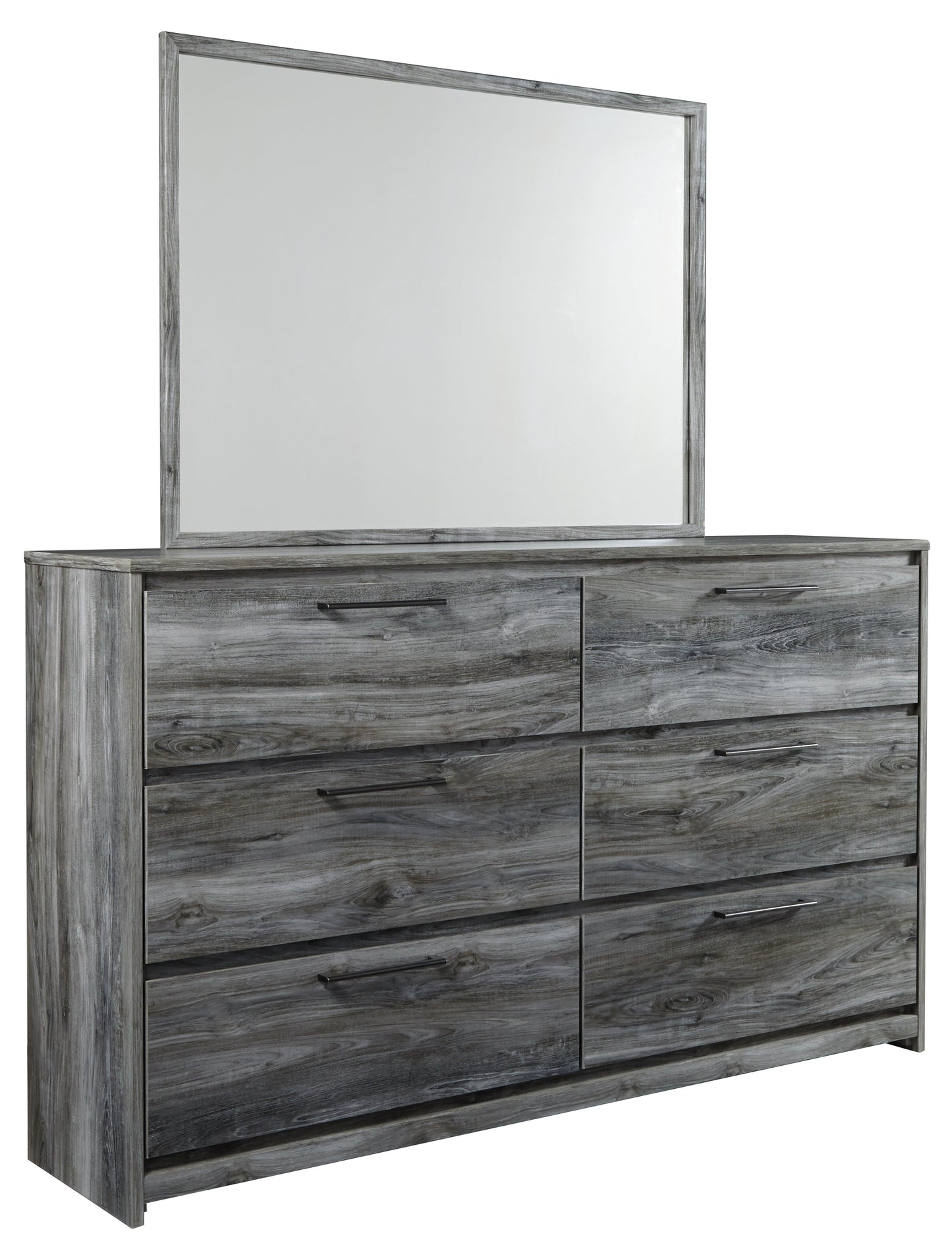 Baystorm Gray Full Panel Bedroom Set with Dresser, Mirror and Nightstand