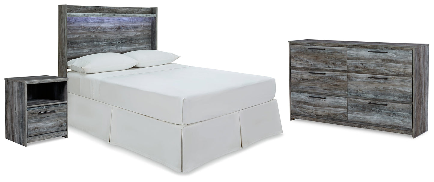 Baystorm Gray Full Panel Headboard, Dresser and Nightstand