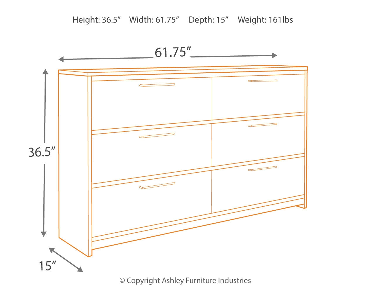 Baystorm Gray Twin Panel Bedroom Set with Dresser