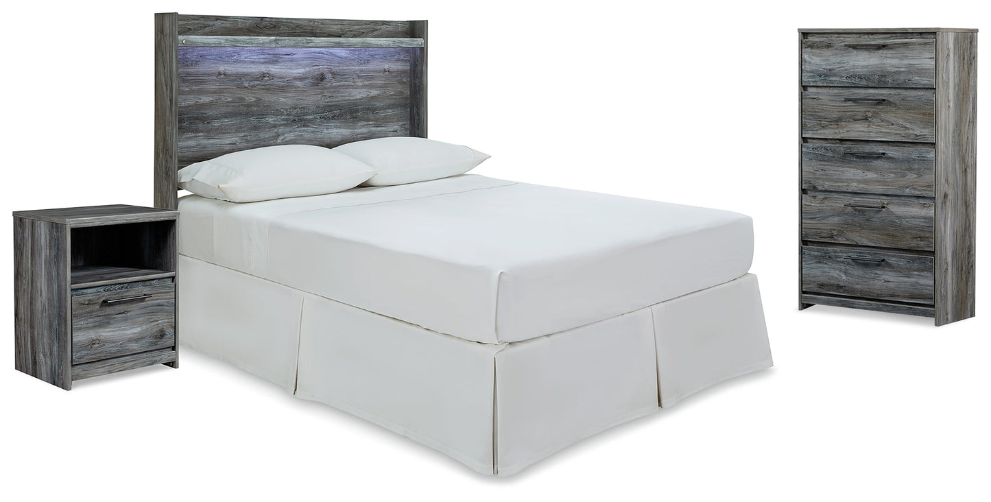 Baystorm Gray Full Panel Headboard, Chest and Nightstand