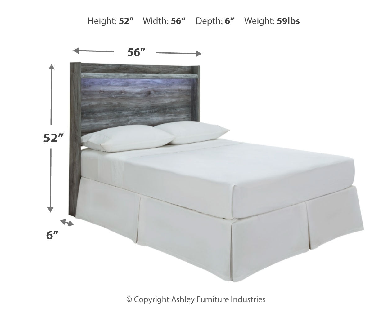 Baystorm Gray Full Panel Bed Headboard, Dresser, Mirror and Nightstand