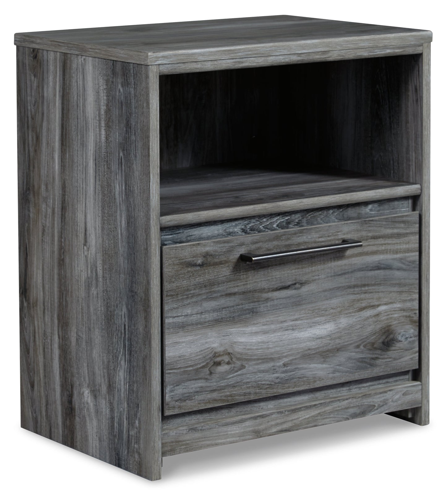 Baystorm Gray Full Panel Bedroom Set with Dresser, Mirror and Nightstand