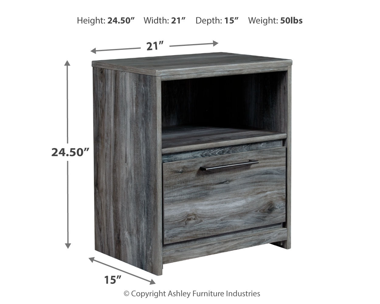 Baystorm Gray Dresser, Mirror and 2 Nightstands