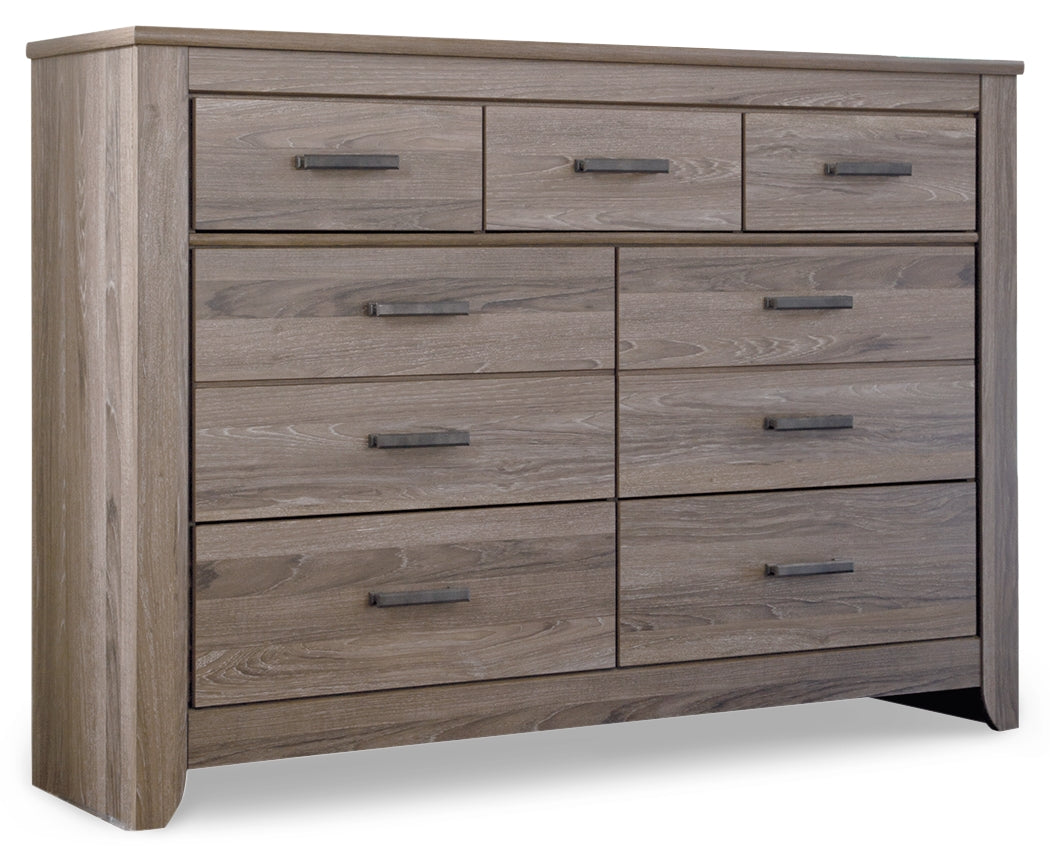 Zelen Gray Queen Panel Bedroom Set with Dresser