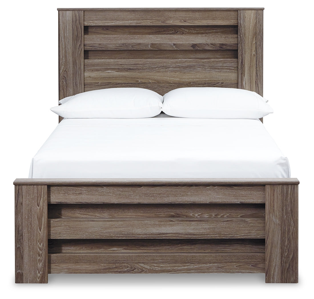 Zelen Gray Full Panel Bedroom Set with Dresser, Mirror, and Nightstand