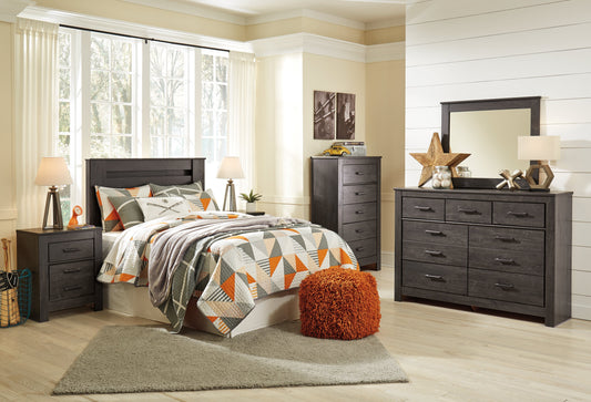 Brinxton Queen/Full Panel Headboard, Dresser and Mirror