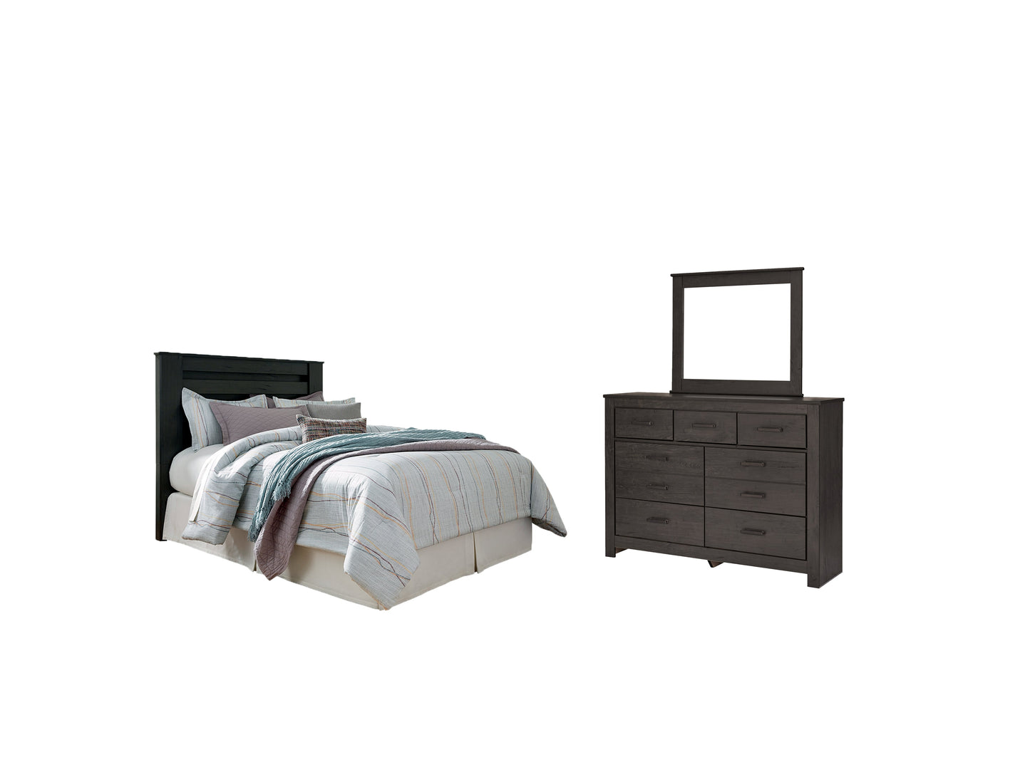 Brinxton Queen/Full Panel Headboard, Dresser and Mirror