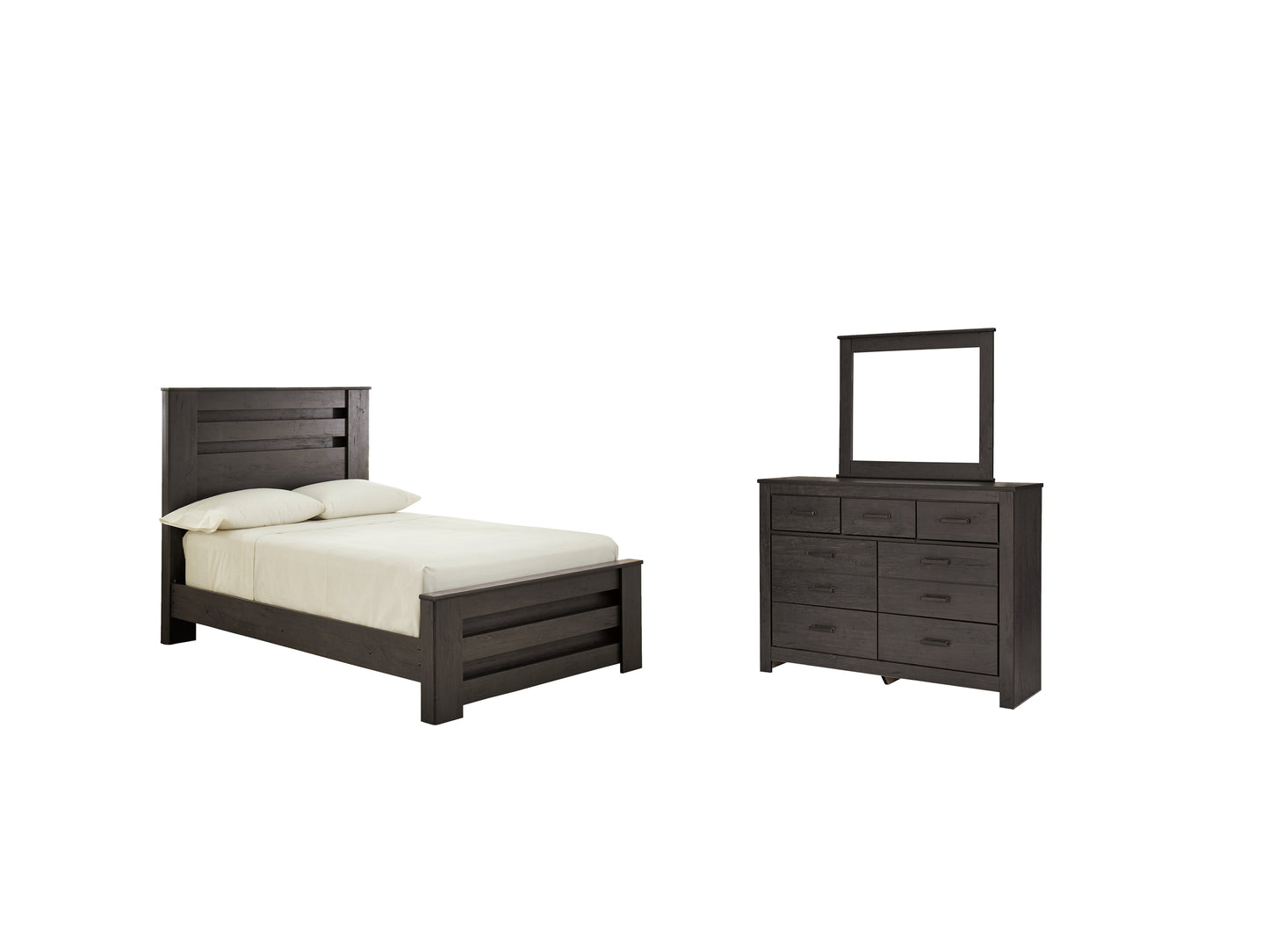 Brinxton Charcoal Full Panel Bedroom Set with Dresser and Mirror