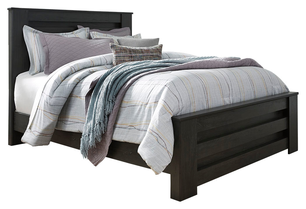 Brinxton Charcoal Queen Panel Bedroom Set with Dresser, Mirror and Nightstand