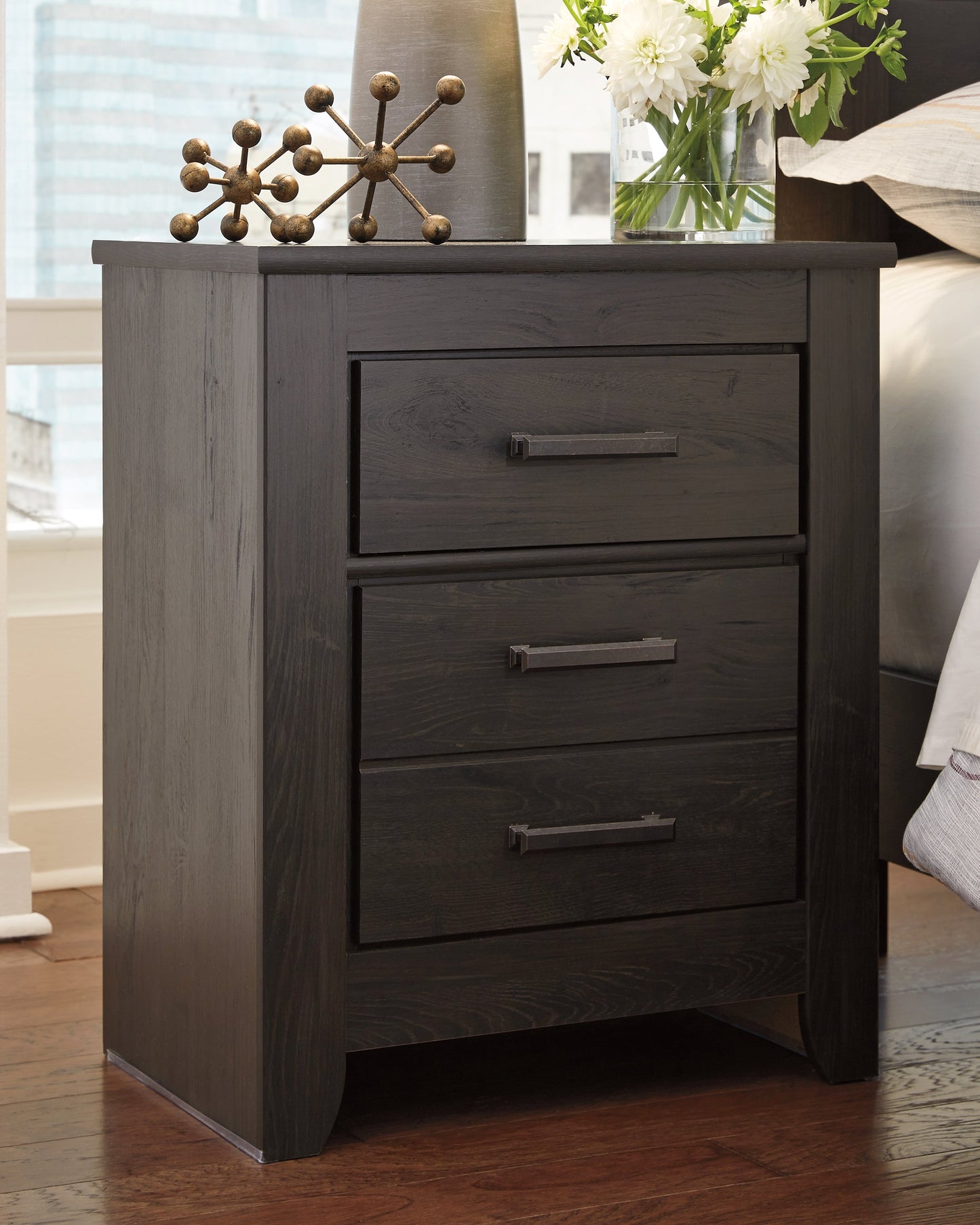 Brinxton Charcoal Dresser, Mirror and Nightstand