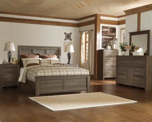 Juararo Dark Brown Panel Bed