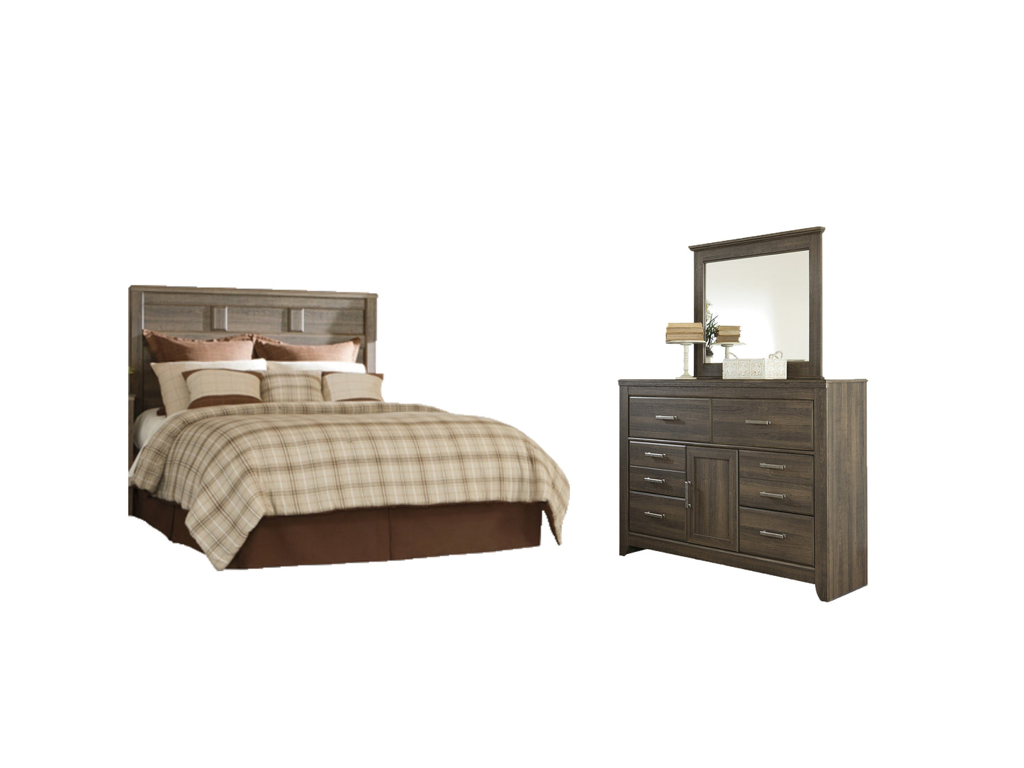 Juararo Queen Panel Headboard, Dresser and Mirror