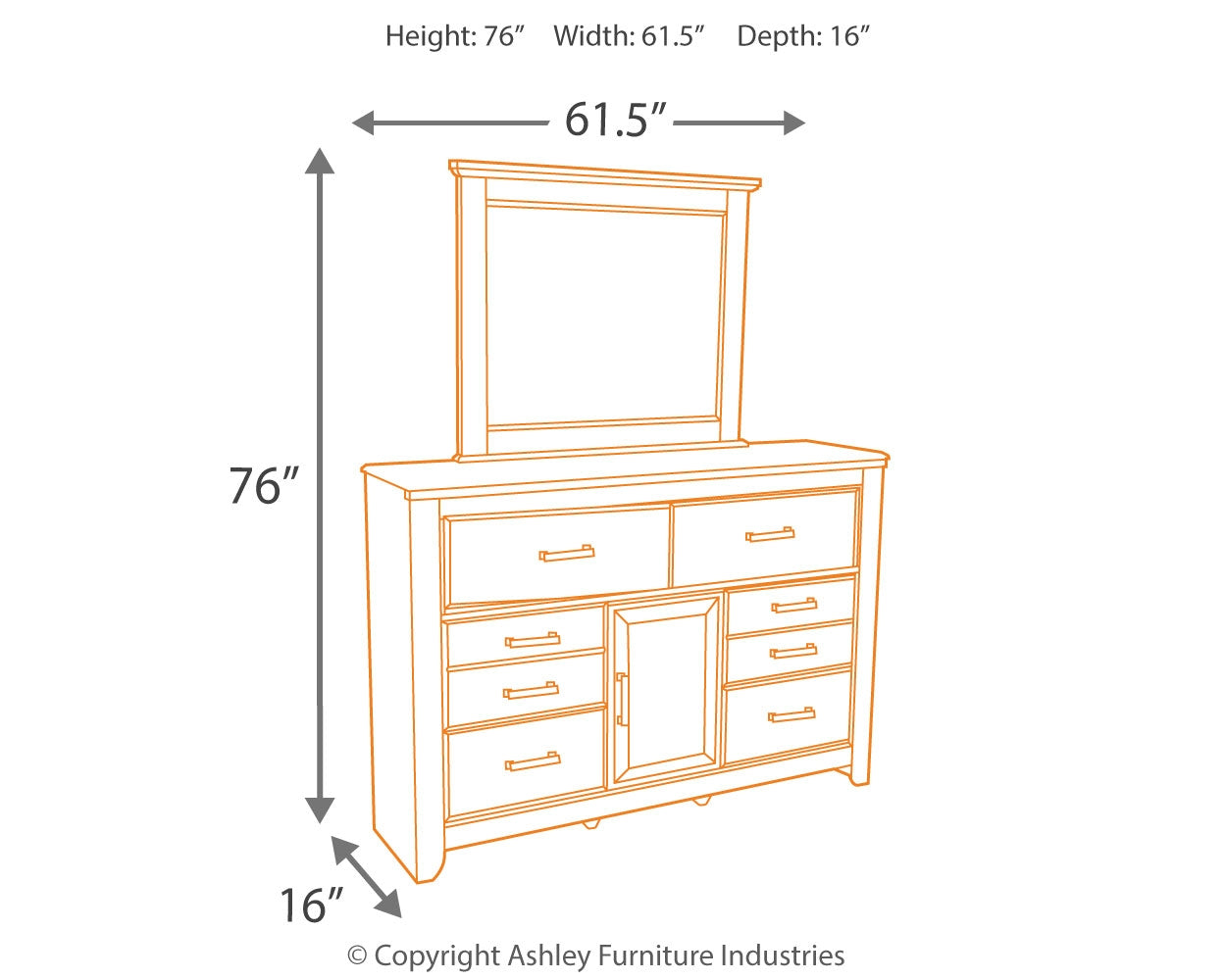 Juararo Brown California King Poster Bedroom Set with Dresser, Mirror and 2 Nightstands