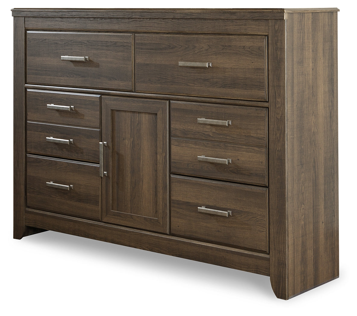 Juararo Brown California King Poster Bedroom Set with Dresser, Mirror and 2 Nightstands