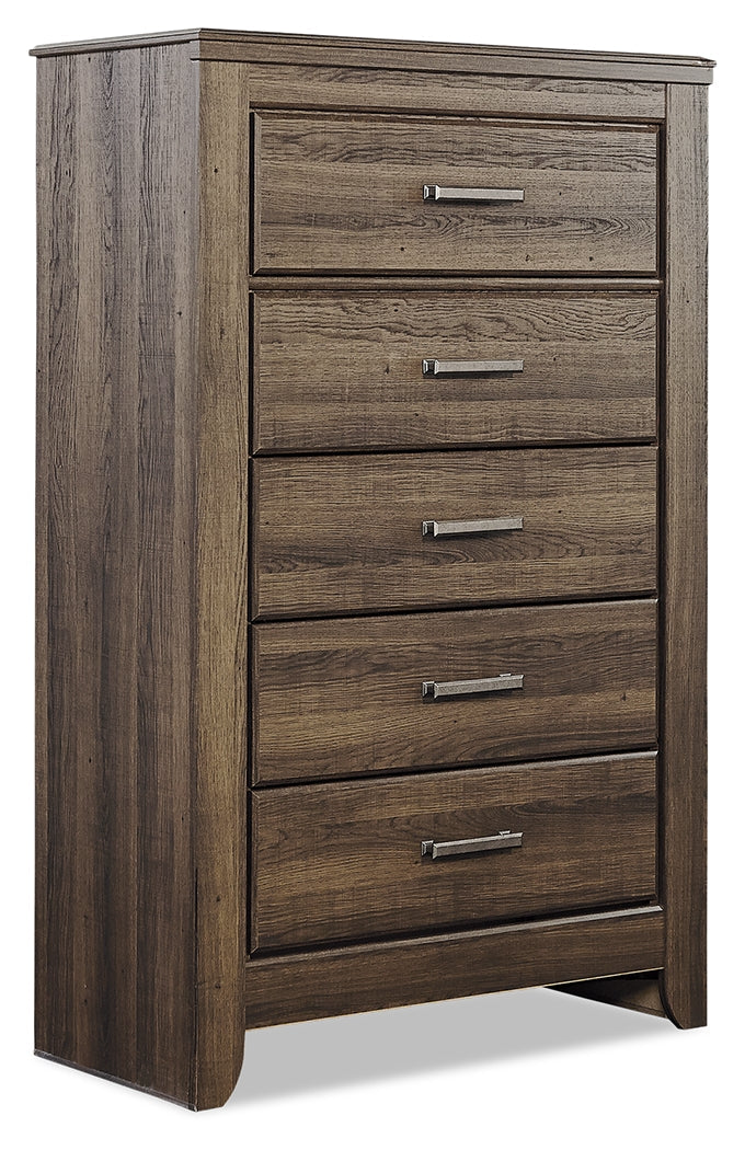 Juararo Brown King Poster Bedroom Set with Dresser, Mirror, Chest and 2 Nightstands