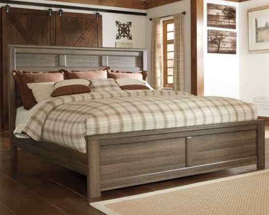 Juararo Dark Brown Panel Bed