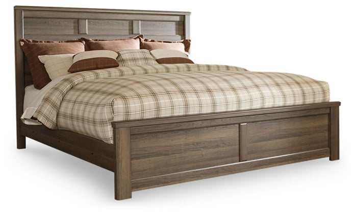 Juararo Dark Brown Panel Bed