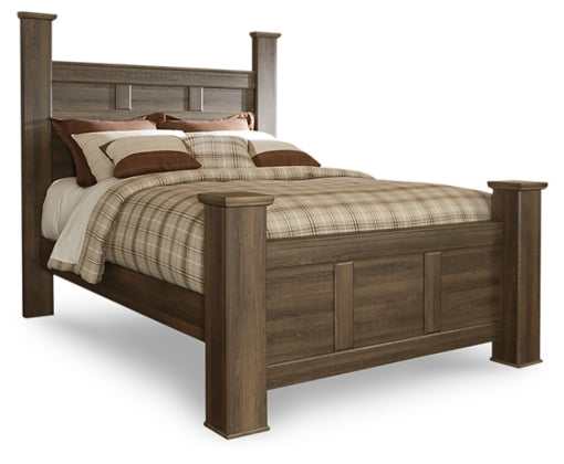 Juararo Dark Brown Poster Bed