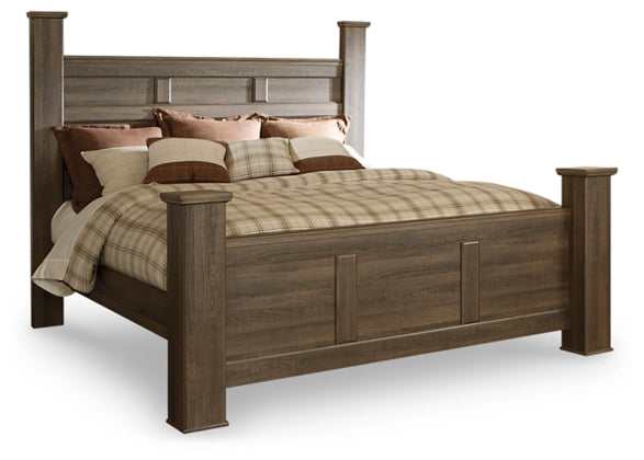 Juararo Dark Brown Poster Bed