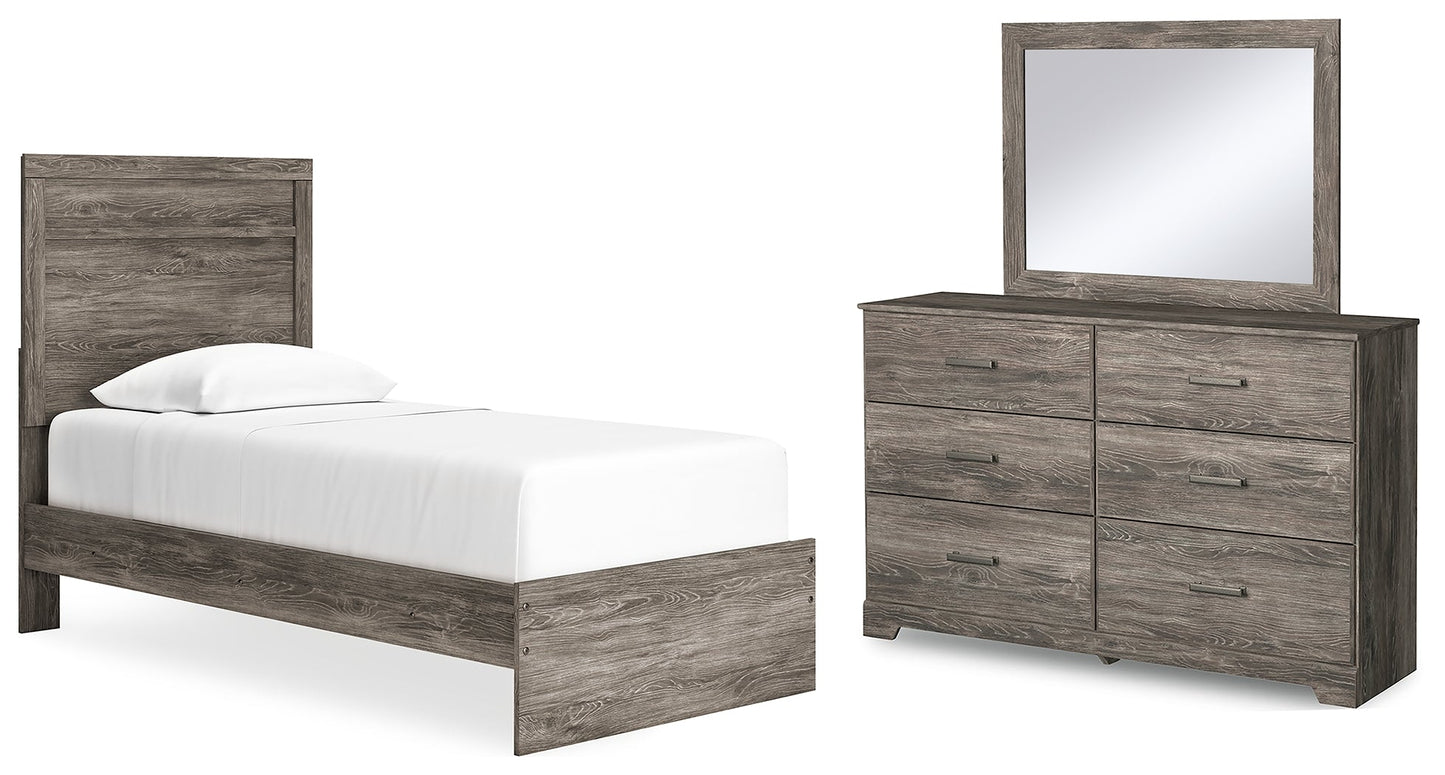 Ralinksi Twin Panel Bedroom Set with Dresser and Mirror