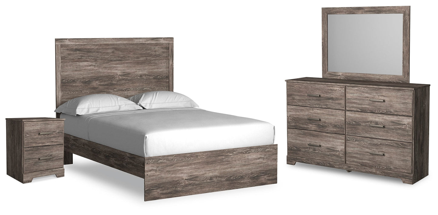 Ralinksi Gray Full Panel Bedroom Set with Dresser, Mirror and Nightstand