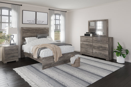 Ralinksi Gray Full Panel Bedroom Set with Dresser, Mirror and Nightstand