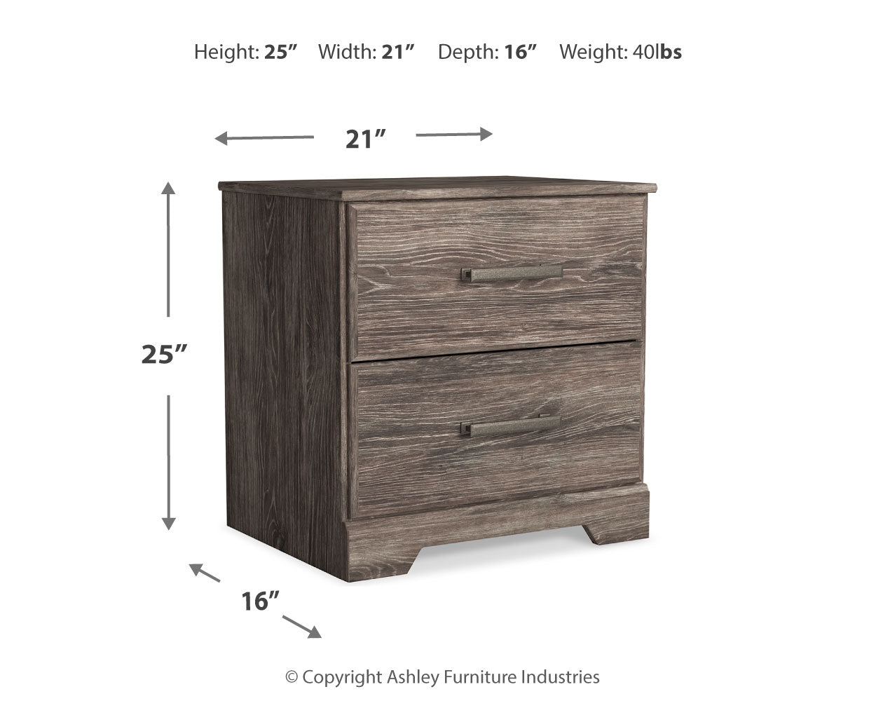 Ralinksi Gray Full Panel Bedroom Set with Dresser, Mirror and Nightstand