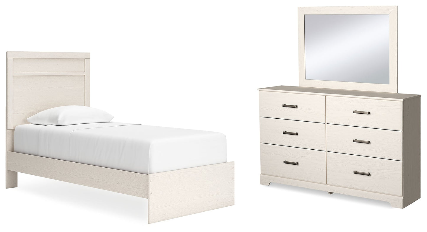 Stelsie Twin Panel Bedroom Set with Dresser and Mirror