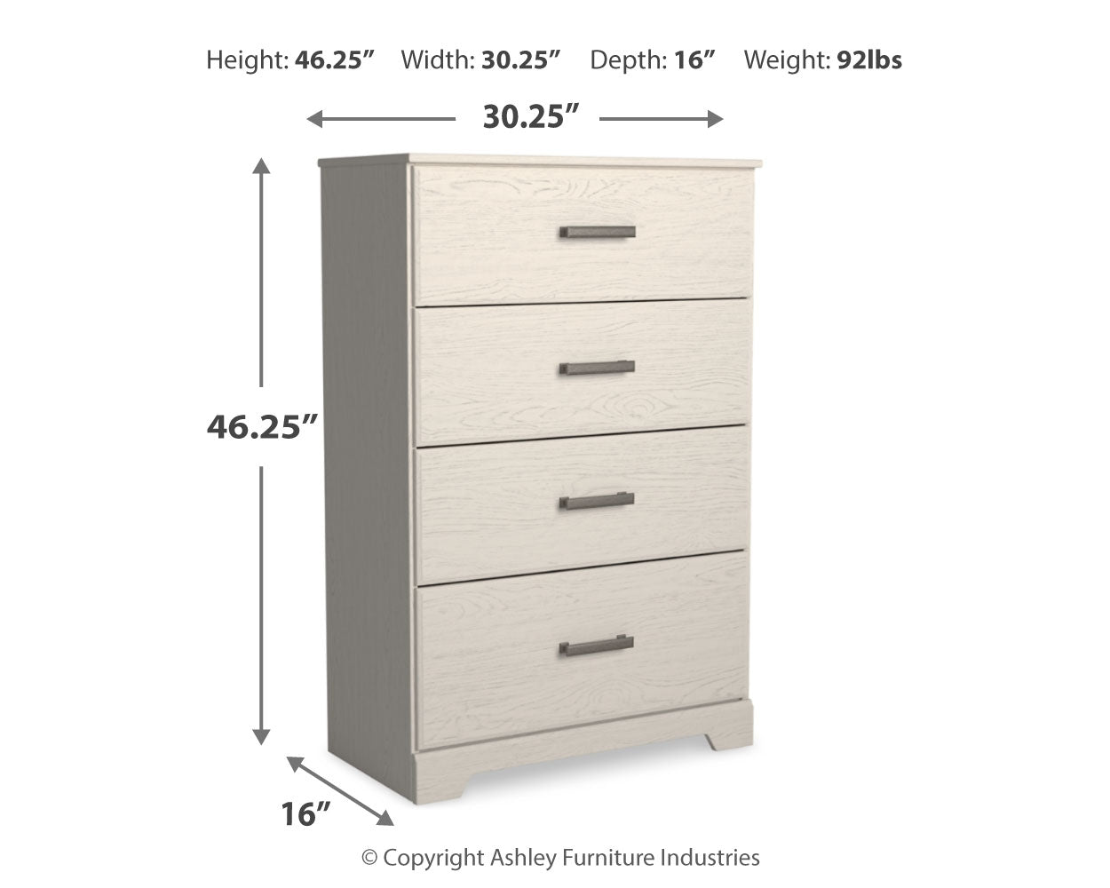 Stelsie White King Panel Bedroom Set with Chest and Nightstand