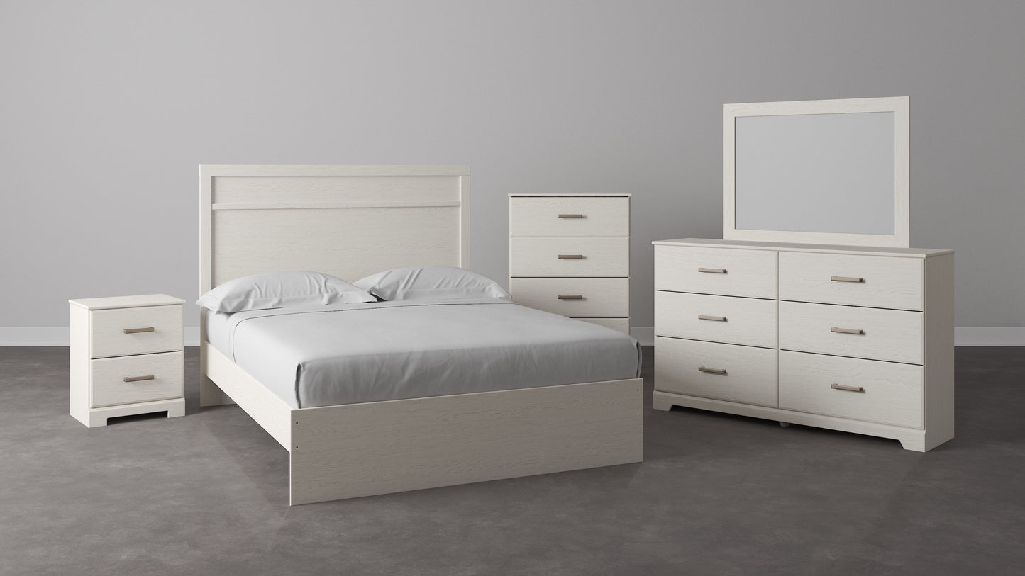 Stelsie White Dresser and Mirror