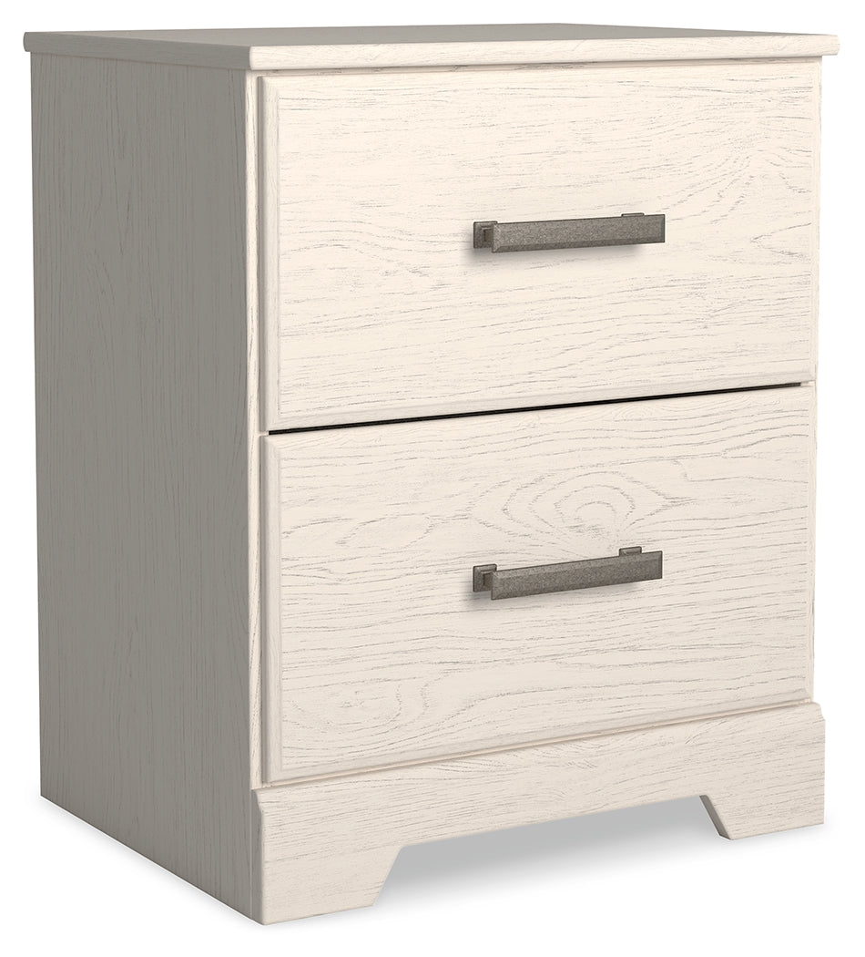 Stelsie White Full Panel Bedroom Set with Dresser, Mirror and Nightstand