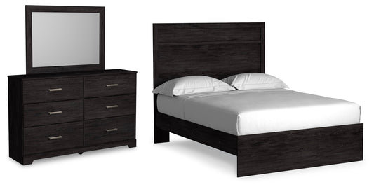 Belachime Charcoal Full Panel Bedroom Set with Dresser and Mirror