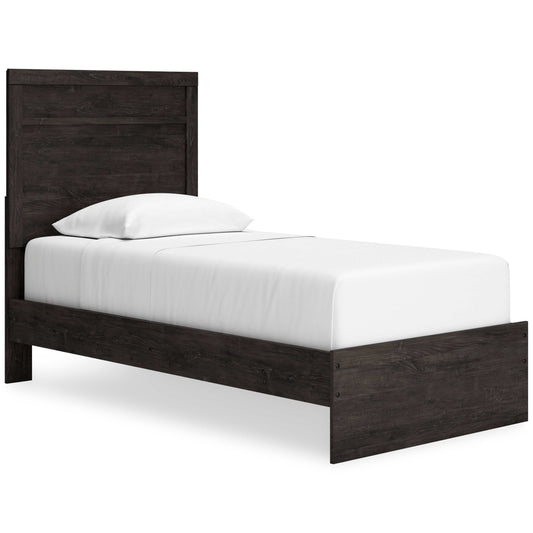 Belachime Black Twin Panel Bed