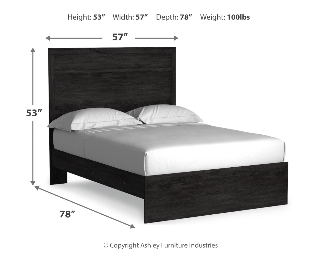 Belachime Charcoal Full Panel Bedroom Set with Dresser and Mirror